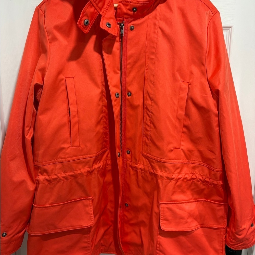 Joe Fresh Women’s Orange/Coral Water-Resistant Jacket with Hood - Picture 5 of 13